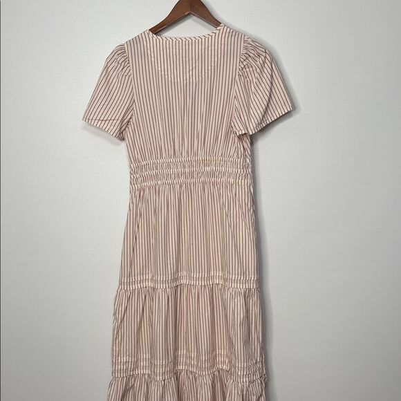 Quince 100% Organic Cotton Tiered Maxi Dress in Terracotta Stripe Size Small - Picture 9 of 9